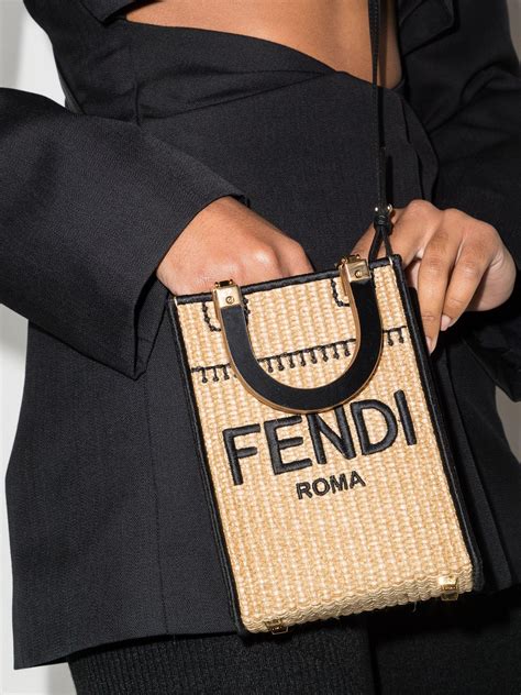 fendi sunshine straw bag|fendi baguette with strap.